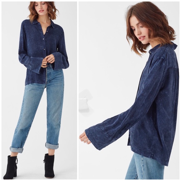 Splendid Tops - Splendid Mineral Wash Casual Relaxed Fit Blouse M
